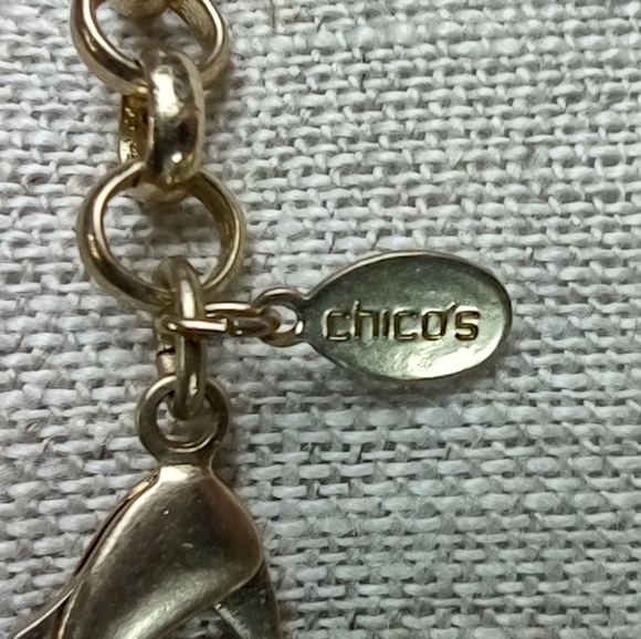 Chico's Hammered Goldtone Collar Necklace - Picture 4 of 5